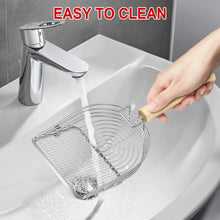 Load image into Gallery viewer, Ownpets Iron Metal Cat Litter Scoop, Anti-Stick Quick Sifter to Catch Small and Large Clumps With Comfortable Eucalyptus Handle, Washable Litter Sifter Scoop for Easy and Effective Clumped Litter Clean Up