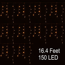 Load image into Gallery viewer, 5M/16.4FTx0.6M/2FT 150LED Extendable Fairy curtain Icicle Light 8 model connectable Icicle String Light