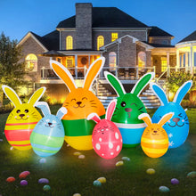 Load image into Gallery viewer, CAMULAND Easter Inflatables Outdoor Decorations 6.8FT Blow Up Easter Eggs Decor with Built-in LED Lights, Inflatable Outdoor Decorations for Lawn, Yard, Garden & Home