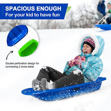 Load image into Gallery viewer, Winter durable Plastic snow Sled in boat shape Snow Sledge for child and adult Outdoor Pulling Snow board Snow Seats 89*43*10.8CM/35.*17*4.3 inch blue color