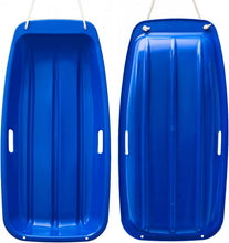 Load image into Gallery viewer, Winter durable Plastic snow Sled in boat shape Snow Sledge for child and adult Outdoor Pulling Snow board Snow Seats 89*43*10.8CM/35.*17*4.3 inch blue color
