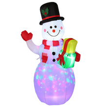Load image into Gallery viewer, 5FT Snowman Inflatable Outdoor Decoration Rotating LED Lights Blow Up Christmas