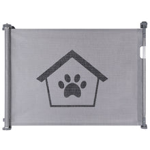 Load image into Gallery viewer, Ownpets Retractable Baby Gate 33 Inches Tall, Extends to 59 Inches wide, Mesh Retractable Dog Gate for Indoor and Outdoor Use (Grey)