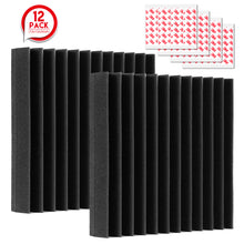 Load image into Gallery viewer, 12 Packs Sound Proof Padding Soundproof Foams 12*12 *2 Inches Acoustic Foam Panels for Recording Studio TV Room Office