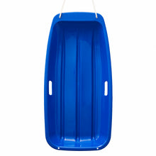 Load image into Gallery viewer, Winter durable Plastic snow Sled in boat shape Snow Sledge for child and adult Outdoor Pulling Snow board Snow Seats 89*43*10.8CM/35.*17*4.3 inch blue color