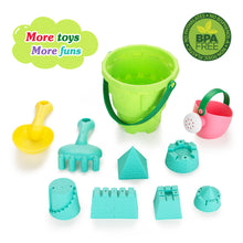 Load image into Gallery viewer, 10pcs/set Kids Beach Toys Set Sand Shovels Mini Castle Shower Bucket Rake Mold