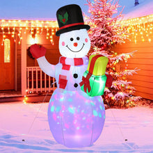Load image into Gallery viewer, 5FT Snowman Inflatable Outdoor Decoration Rotating LED Lights Blow Up Christmas