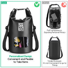 Load image into Gallery viewer, 15L Waterproof Lightweight Dry Bag Roll Top Floating Dry Sack Rafting Boating Camping Hiking