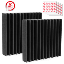 Load image into Gallery viewer, 12 Packs Sound Proof Padding Soundproof Foams 12*12 *2 Inches Acoustic Foam Panels for Recording Studio TV Room Office