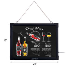 Load image into Gallery viewer, AGPtek 24"×16" LED Message Board Illuminated Erasable with Remote Control