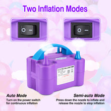 Load image into Gallery viewer, AGPTEK Electric Air Balloon Pump, 110V 600W Portable Dual Nozzle Inflator/Blower for Party Decoration