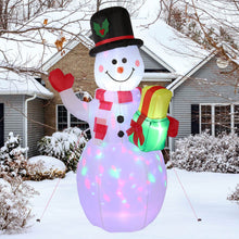 Load image into Gallery viewer, 5FT Snowman Inflatable Outdoor Decoration Rotating LED Lights Blow Up Christmas