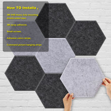 Load image into Gallery viewer, 12 Packs Acoustic Absorption Panels, AGPTEK 11.8 x 10.2 x 0.35 Inches Hexagon Absorption Panel, Acoustic Soundproofing Insulation Panel Tiles, Great for Wall Decoration and Acoustic Treatment (silver gray)