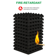 Load image into Gallery viewer, 2"x12"x12" Sound Proof Padding, AGPTEK 12 Packs Acoustic Foam Panels, Sound Absorbing Foam for Recording Studio, TV Room, Kid’s Room, Office and Podcast Recording, Black