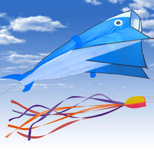 Load image into Gallery viewer, 3D Kite Huge Frameless Soft Parafoil Giant Dolphin Blue