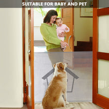 Load image into Gallery viewer, Ownpets Retractable Baby Gate 33 Inches Tall, Extends to 59 Inches wide, Mesh Retractable Dog Gate for Indoor and Outdoor Use (Grey)