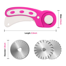 Load image into Gallery viewer, Pink 45mm Rotary Cutter +7 Replacement Blades Safety Lock Precise Cutting Sewing