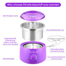 Load image into Gallery viewer, Fitnate Hair Removal Hot Wax Warmer Set Stylish Electric Hair Removal Heater 160℉ - 240℉ Control With 4 Pack of Wax Beans And 10 Sticks
