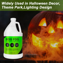 Load image into Gallery viewer, Bog FOG, High Density Fog Juice, Extreme High Density Fog Fluid Long 1 Hour Hang Time  for Halloween and Home Haunters, Theatrical Effects 1 Gallon