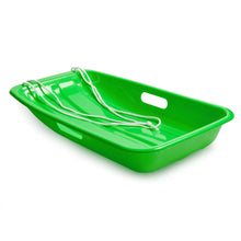 Load image into Gallery viewer, Winter durable Plastic snow Sled in boat shape Snow Sledge for child and adult Outdoor Pulling Snow board Snow Seats 65*36*10.8CM/25.6*14.2*4.3 inch green color