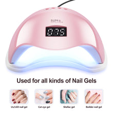 Load image into Gallery viewer, Pink LED Nail Lamp 48W UV LED Gel Nail Lamp with 4 Timers 10s/30s/60s/99s Auto Sensor