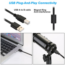 Load image into Gallery viewer, AGPtEK USB Condenser Microphone+Table Stand+Pop filter Kit+Wind Foam for Laptops PC Phones