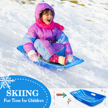 Load image into Gallery viewer, Winter Blue Plastic Snow Sled Boat Shape Sledge for Child Kid Adult Outdoor Pull