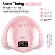 Load image into Gallery viewer, Pink LED Nail Lamp 48W UV LED Gel Nail Lamp with 4 Timers 10s/30s/60s/99s Auto Sensor