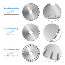 Load image into Gallery viewer, AGPtek 45mmRotary Cutter with 7 Replacement Rotary Blades & Safety Lock for Precise Cutting Ideal for Sewing Fabric Leather Quilting & More