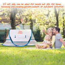 Load image into Gallery viewer, Baby Beach Tent, FINATE Baby Tent for Beach UPF 50+ & UV Protection, Waterproof, Breathable & Portable, Pop Up Travel Tent Baby Mosquito Net with 1 Moisture-proof Pad, 1 Travel Bag & 2 Pegs