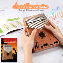 Load image into Gallery viewer, Kalimba 17 Keys Thumb Piano with Tuning Hammer and bag for Beginners Professionals