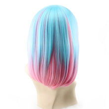 Load image into Gallery viewer, AGPTEK Multi-Color Ombre Short Bob Wig, Shoulder Length Women's Cosplay Party Halloween Costume Soft Synthetic Lace Full Wig with Free Stretchable Hairnet