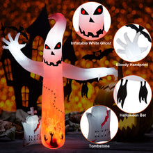 Load image into Gallery viewer, 8FT Inflatable Halloween Decorations, CAMULAND Halloween Ghost inflatable Built-in LED Lights with Ground Stakes, Ropes and Sandbags, LED Lights Blow Up outdoor Decor for Yard, Gardens and Lawns