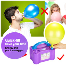 Load image into Gallery viewer, AGPTEK Electric Air Balloon Pump, 110V 600W Portable Dual Nozzle Inflator/Blower for Party Decoration