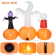 Load image into Gallery viewer, 5.9FT Halloween Inflatable Decorations, CAMULAND Halloween Inflatable Built-in LED Pumpkin Lights Blow Up Yard Decoration with Mummy, White Ghost and Death, Ideal for Garden, Yards and Lawns