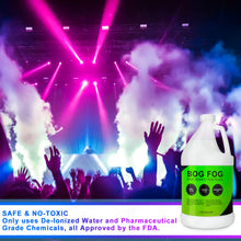 Load image into Gallery viewer, Bog FOG, High Density Fog Juice, Extreme High Density Fog Fluid Long 1 Hour Hang Time  for Halloween and Home Haunters, Theatrical Effects 1 Gallon