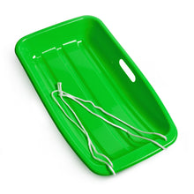 Load image into Gallery viewer, Winter durable Plastic snow Sled in boat shape Snow Sledge for child and adult Outdoor Pulling Snow board Snow Seats 65*36*10.8CM/25.6*14.2*4.3 inch green color