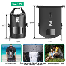 Load image into Gallery viewer, 15L Waterproof Lightweight Dry Bag Roll Top Floating Dry Sack Rafting Boating Camping Hiking