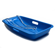 Load image into Gallery viewer, Winter Blue Plastic Snow Sled Boat Shape Sledge for Child Kid Adult Outdoor Pull