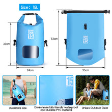 Load image into Gallery viewer, 15L Waterproof Lightweight Dry Bag Rafting Boating Camping Hiking Blue
