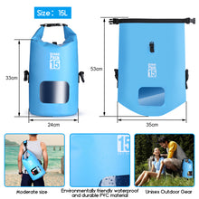 Load image into Gallery viewer, 15L Waterproof Lightweight Dry Bag Rafting Boating Camping Hiking Blue