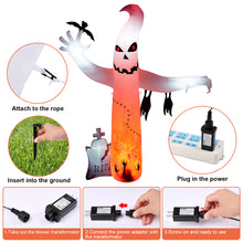 Load image into Gallery viewer, 8FT Inflatable Halloween Decorations, CAMULAND Halloween Ghost inflatable Built-in LED Lights with Ground Stakes, Ropes and Sandbags, LED Lights Blow Up outdoor Decor for Yard, Gardens and Lawns