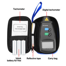 Load image into Gallery viewer, 20713A Digital Tachometer 2.5-99,999 RPM Meter Non Contact Laser Photo Accuracy