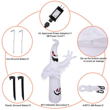 Load image into Gallery viewer, 8FT Halloween White Ghost Inflatable Outdoor Decoration with Color Changing LED