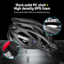 Load image into Gallery viewer, IMAGE Cycling Helmet for Road Racing, Adjustable Lightweight Breathable CPSC  Mountain Bicycle Helmet with 1 Detachable Visor 2 Inner Linings for Adult Youth Children Riding Matte Black