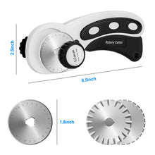 Load image into Gallery viewer, AGPtek 45mmRotary Cutter with 7 Replacement Rotary Blades & Safety Lock for Precise Cutting Ideal for Sewing Fabric Leather Quilting & More