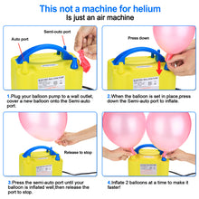 Load image into Gallery viewer, Electric Air Balloon Pump, AGPtEK Portable Dual Nozzle Inflator/Blower for Party Decoration - Yellow