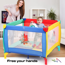 Load image into Gallery viewer, 39''x 39'' Infant Toddler Foldable Playpen Playard Mattress Safety Rail Fence