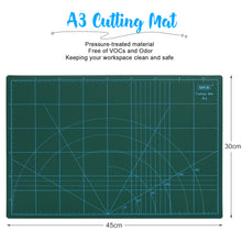 Load image into Gallery viewer, 45mm Rotary Cutter Tool Kit A3 Cutting Mat Patchwork Ruler 10 Clips Spare Blades