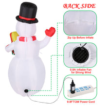 Load image into Gallery viewer, 5FT Snowman Inflatable Outdoor Decoration Rotating LED Lights Blow Up Christmas